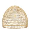 GloboStar® MALIBU 00973 Vintage Κρεμαστό Φωτιστικό Οροφής Μονόφωτο Μπεζ Ξύλινο Bamboo Φ40 x Y35cm