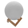 Επαναφορτιζόμενο Διακοσμητικό Ανάγλυφο Φωτιστικό Αφής 3D Moon 12cm RGBW Ντιμαριζόμενο με Ασύρματο Χειριστήριο GloboStar 07029
