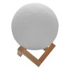 Επαναφορτιζόμενο Διακοσμητικό Ανάγλυφο Φωτιστικό Αφής 3D Moon 20cm RGBW Ντιμαριζόμενο με Ασύρματο Χειριστήριο GloboStar 07030