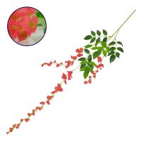 GloboStar® 09033 Τεχνητό Κρεμαστό Φυτό Διακοσμητική Γιρλάντα Μήκους 1.1 μέτρων με 3 X Κλαδιά Βιστέρια Κοραλί