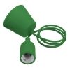 Πράσινο Κρεμαστό Φωτιστικό Οροφής Σιλικόνης με Υφασμάτινο Καλώδιο 1 Μέτρο E27 GloboStar Green 91007