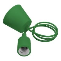 Πράσινο Κρεμαστό Φωτιστικό Οροφής Σιλικόνης με Υφασμάτινο Καλώδιο 1 Μέτρο E27 GloboStar Green 91007