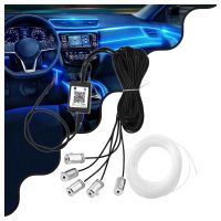 GloboStar® 81843 Car Optic Fiber LED Kit Smart Bluetooth - Φωτισμός Κιτ Οπτικής Ίνας Αυτοκινήτου DC 12V 10W με Smart Bluetooth Controller & Εφαρμογή APP Αδιάβροχο IP65 Πολύχρωμο RGB