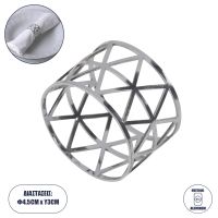 GloboStar® BISTRO 35003 Δαχτυλίδι Πετσέτας Μεταλλικό Ασημί Φ4.5 x Υ3cm