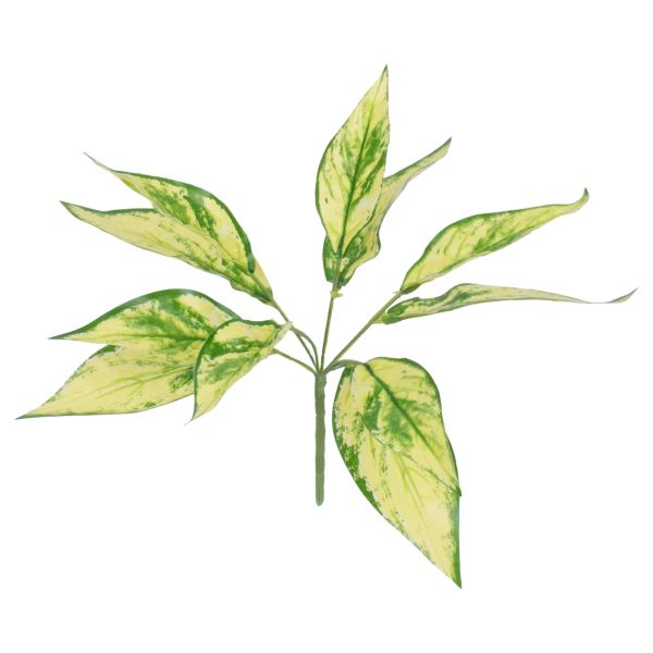 GloboStar® AUCUBA 78223 Τεχνητό Φυτό Κηληδωμένη Δάφνη - Μπουκέτο Διακοσμητικών Φυτών - Κλαδιών με Φύλλωμα Πράσινο - Κίτρινο Υ25cm