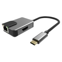 POWERTECH αντάπτορας USB Type-C σε HDMI + RJ45 + PD PTH-053
