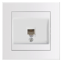 Entac Arnold Recessed wall Phone socket White