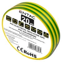 Entac Insulation Tape 0.18x19mm Green-Yellow 20m