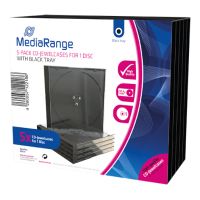 MEDIARANGE CD JEWELCASE 10.4MM TRANSPARENT TRAY 5 PACK (MRBOX31-T)