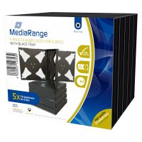 MediaRange CD Jewelcase for 6 discs 22mm Black Pack 5 (MRBOX34-6)