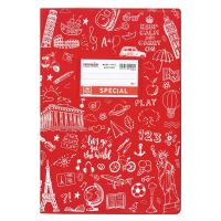 Doodle Explanation Red Striped Notebook 17x25 50 sheets (4322) (TYP4322)