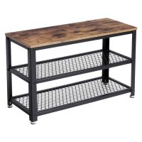 Metal Shoe Case with 2 Shelves and Bench 73 x 30 x 45 cm Vasagle (LBS73X) (VASLBS73X)