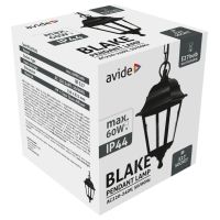 Avide Εξωτερικό Φωτιστικό Οροφής Blake 1xE27 82.5cm IP44 Μαύρο