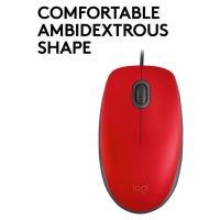 Logitech M110 Optical Mouse Silent (Red