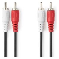 Nedis Audio cable 2x RCA male/2x RCA male 5m Black (CAGB24200BK50) (NEDCAGB24200BK50)