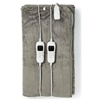 Nedis Double Electric Blanket Controlled with Timer Grey 120W 140x160cm (PEBL130CWT2) (NEDPEBL130CWT2)
