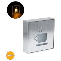 GloboStar® SENSATI 75661 Φωτιστικό Τοίχου Ένδειξης HOT COFFEE LED 1W AC 220-240V IP20 - Σώμα Αλουμινίου - Μ11 x Π11 x Υ3cm - Πορτοκαλί
