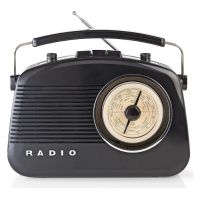 Nedis Retro Φορητό Ραδιόφωνο Ρεύματος / Μπαταρίας Μαύρο Black (RDFM5000BK) (NEDRDFM5000BK)