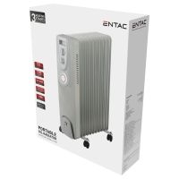 Entac Oil Heater 11 Fins 2500W White with Timer