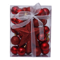 Artezan Christmas Ball 3cm Full Set Red + Top 30pcs/box