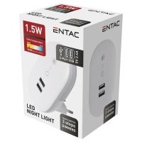 Entac Night Light 3000K Dimmable with 2 USB Ports