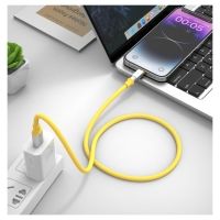 XO NB251 6A Liquid Silicone Rubber Lightning Data Cable L=1m Cable Yellow