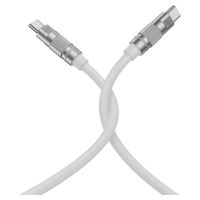 XO NB-Q228B OD6.0 Silicone TPE Zinc Alloy Data Cable PD60W Type-C to Type-C L=1.2m White