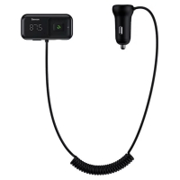 Baseus Car Bluetooth MP3 Player + Charger T Shaped S-16 Black OS (CCMT000201) (BASCCMT000201)