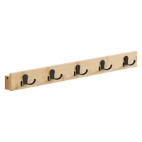 SONGMICS Wall-Mounted Coat Rack with 4 Hooks Natural Beige (LCR005N01) (SNGLCR005N01)